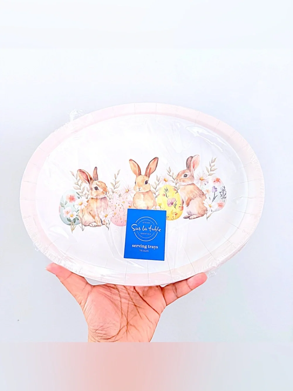 Sur La Table Easter Eggs and Bunnies 16 piece Oval Serving Trays